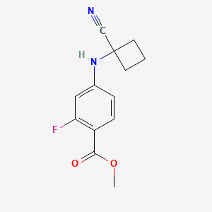 molecular formula C13H13FN2O2 B12942033 Methyl 4-((1-cyanocyclobutyl)amino)-2-fluorobenzoate 