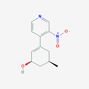 molecular formula C12H14N2O3 B12942050 Rel-(1R,5R)-5-methyl-3-(3-nitropyridin-4-yl)cyclohex-2-en-1-ol 