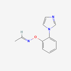 molecular formula C11H11N3O B12942051 Acetaldehyde O-(2-(1H-imidazol-1-yl)phenyl) oxime 