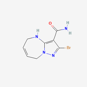 molecular formula C8H9BrN4O B12942087 2-Bromo-5,8-dihydro-4H-pyrazolo[1,5-a][1,3]diazepine-3-carboxamide 