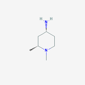 molecular formula C7H16N2 B12942099 Rel-(2R,4R)-1,2-dimethylpiperidin-4-amine 