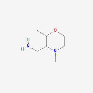 molecular formula C7H16N2O B12942114 (2,4-Dimethylmorpholin-3-yl)methanamine 