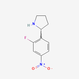 molecular formula C10H11FN2O2 B12942169 (R)-2-(2-Fluoro-4-nitrophenyl)pyrrolidine 