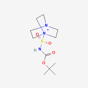 molecular formula C11H22N3O4S+ B12942232 1-(N-(tert-Butoxycarbonyl)sulfamoyl)-1,4-diazabicyclo[2.2.2]octan-1-ium 