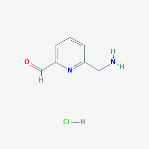 molecular formula C7H9ClN2O B12942286 6-(Aminomethyl)picolinaldehyde hydrochloride 