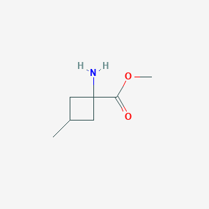 molecular formula C7H13NO2 B12942309 Methyl 1-amino-3-methylcyclobutane-1-carboxylate 