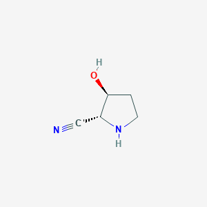 molecular formula C5H8N2O B12942329 (2R,3S)-3-Hydroxypyrrolidine-2-carbonitrile 