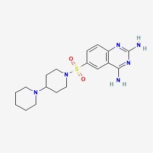 molecular formula C18H26N6O2S B12942340 6-((1,4')Bipiperidinyl-1'-sulfonyl)-quinazoline-2,4-diamine CAS No. 92144-24-6