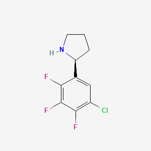 molecular formula C10H9ClF3N B12942365 (S)-2-(5-Chloro-2,3,4-trifluorophenyl)pyrrolidine 