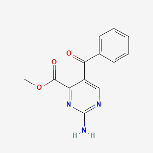 molecular formula C13H11N3O3 B12942367 4-Pyrimidinecarboxylic acid, 2-amino-5-benzoyl-, methyl ester CAS No. 62328-08-9