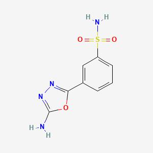 molecular formula C8H8N4O3S B12942416 3-(5-Amino-1,3,4-oxadiazol-2-yl)benzenesulfonamide CAS No. 62036-00-4