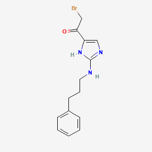 molecular formula C14H16BrN3O B12942444 2-Bromo-1-{2-[(3-phenylpropyl)amino]-1H-imidazol-5-yl}ethan-1-one CAS No. 88723-57-3