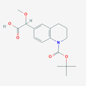 molecular formula C17H23NO5 B12942468 2-(1-(tert-Butoxycarbonyl)-1,2,3,4-tetrahydroquinolin-6-yl)-2-methoxyacetic acid 