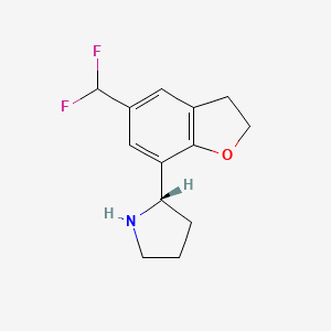 molecular formula C13H15F2NO B12942469 (S)-2-(5-(Difluoromethyl)-2,3-dihydrobenzofuran-7-yl)pyrrolidine 