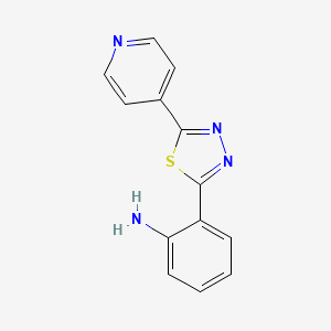 molecular formula C13H10N4S B12942579 2-(5-(Pyridin-4-yl)-1,3,4-thiadiazol-2-yl)aniline CAS No. 54359-57-8