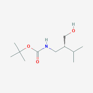 molecular formula C11H23NO3 B12942606 tert-Butyl (R)-(2-(hydroxymethyl)-3-methylbutyl)carbamate 