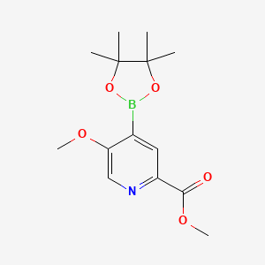 molecular formula C14H20BNO5 B12942623 Methyl 5-methoxy-4-(4,4,5,5-tetramethyl-1,3,2-dioxaborolan-2-yl)picolinate 