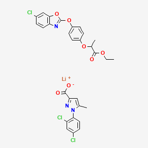 1H-Pyrazole-3-carboxylic acid, 1-(2,4-dichlorophenyl)-5-methyl-, lithium salt, mixt. with ethyl 2-[4-[(6-chloro-2-benzoxazolyl)oxy]phenoxy]propanoate