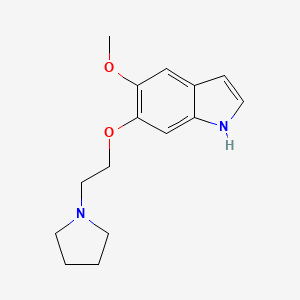 molecular formula C15H20N2O2 B12942678 5-methoxy-6-(2-(pyrrolidin-1-yl)ethoxy)-1H-indole 