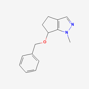 molecular formula C14H16N2O B12942687 6-(Benzyloxy)-1-methyl-1,4,5,6-tetrahydrocyclopenta[c]pyrazole 