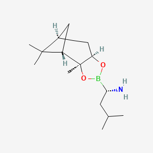 molecular formula C15H28BNO2 B12942703 (S)-3-Methyl-1-((3aS,4S,6S,7aR)-3a,5,5-trimethylhexahydro-4,6-methanobenzo[d][1,3,2]dioxaborol-2-yl)butan-1-amine 