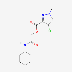 molecular formula C13H18ClN3O3 B12942718 2-(cyclohexylamino)-2-oxoethyl 4-chloro-1-methyl-1H-pyrazole-3-carboxylate 