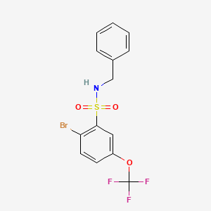 molecular formula C14H11BrF3NO3S B1294273 N-Benzyl 2-bromo-5-trifluoromethoxybenzenesulfonamide CAS No. 951885-49-7