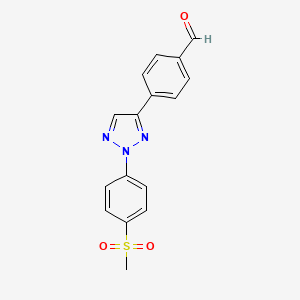 molecular formula C16H13N3O3S B12942741 4-{2-[4-(Methanesulfonyl)phenyl]-2H-1,2,3-triazol-4-yl}benzaldehyde CAS No. 59099-17-1