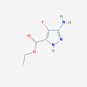 molecular formula C6H8FN3O2 B12942767 Ethyl 5-amino-4-fluoro-1H-pyrazole-3-carboxylate 