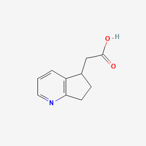 molecular formula C10H11NO2 B12942781 2-(6,7-Dihydro-5H-cyclopenta[b]pyridin-5-yl)acetic acid 