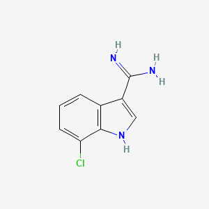 molecular formula C9H8ClN3 B12942783 7-Chloro-1H-indole-3-carboximidamide 