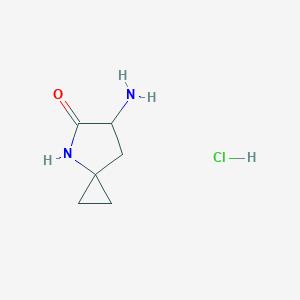 molecular formula C6H11ClN2O B12942816 6-Amino-4-azaspiro[2.4]heptan-5-one hydrochloride 