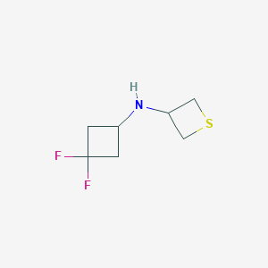 molecular formula C7H11F2NS B12942818 N-(3,3-Difluorocyclobutyl)thietan-3-amine 