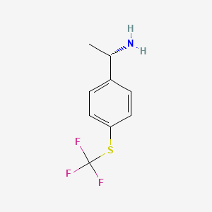 molecular formula C9H10F3NS B12942834 (S)-1-(4-((Trifluoromethyl)thio)phenyl)ethan-1-amine 