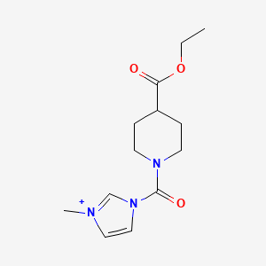 molecular formula C13H20N3O3+ B12942838 3-(4-(Ethoxycarbonyl)piperidine-1-carbonyl)-1-methyl-1H-imidazol-3-ium 