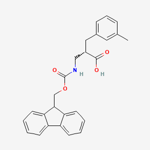 molecular formula C26H25NO4 B12942932 (S)-3-((((9H-Fluoren-9-yl)methoxy)carbonyl)amino)-2-(3-methylbenzyl)propanoic acid 