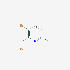 molecular formula C7H7Br2N B12942972 3-Bromo-2-(bromomethyl)-6-methylpyridine 