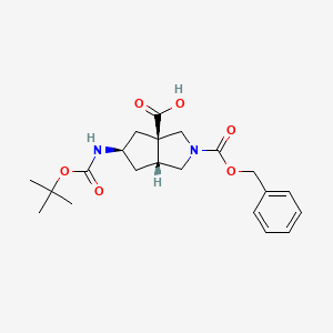 (3AR,5R,6aR)-2-((benzyloxy)carbonyl)-5-((tert-butoxycarbonyl)amino)hexahydrocyclopenta[c]pyrrole-3a(1H)-carboxylic acid