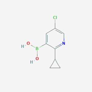 molecular formula C8H9BClNO2 B12942984 (5-Chloro-2-cyclopropylpyridin-3-yl)boronic acid 