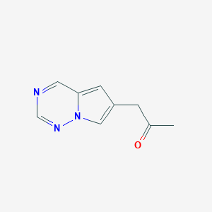 molecular formula C9H9N3O B12942998 1-(Pyrrolo[2,1-f][1,2,4]triazin-6-yl)propan-2-one 