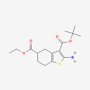 molecular formula C16H23NO4S B12943005 3-(tert-Butyl) 5-ethyl 2-amino-4,5,6,7-tetrahydrobenzo[b]thiophene-3,5-dicarboxylate 