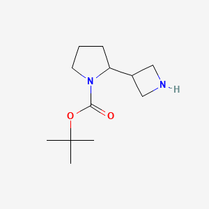 molecular formula C12H22N2O2 B12943011 tert-Butyl 2-(azetidin-3-yl)pyrrolidine-1-carboxylate 