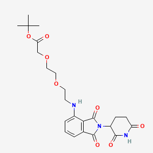 molecular formula C23H29N3O8 B12943036 tert-Butyl 2-(2-(2-((2-(2,6-dioxopiperidin-3-yl)-1,3-dioxoisoindolin-4-yl)amino)ethoxy)ethoxy)acetate 