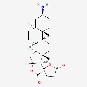 molecular formula C24H35NO4 B12943041 (1R,2S,4S,7S,8R,9S,12S,13S,16S,18S)-16-amino-9,13-dimethylspiro[5-oxapentacyclo[10.8.0.02,9.04,8.013,18]icosane-7,5'-oxolane]-2',6-dione 