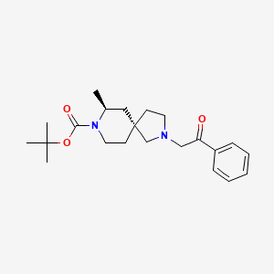 molecular formula C22H32N2O3 B12943083 tert-Butyl (5R,7S)-7-methyl-2-(2-oxo-2-phenylethyl)-2,8-diazaspiro[4.5]decane-8-carboxylate 