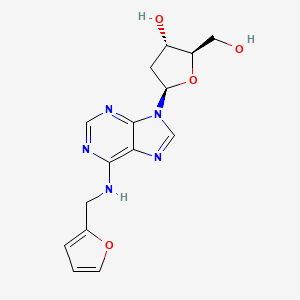 molecular formula C15H17N5O4 B12943092 (2R,3S,5R)-5-(6-((Furan-2-ylmethyl)amino)-9H-purin-9-yl)-2-(hydroxymethyl)tetrahydrofuran-3-ol CAS No. 4546-71-8