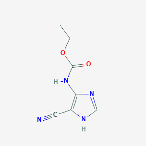 molecular formula C7H8N4O2 B12943106 Ethyl (5-cyano-1H-imidazol-4-yl)carbamate CAS No. 53982-61-9