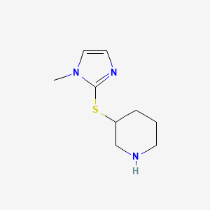 molecular formula C9H15N3S B12943117 3-((1-Methyl-1H-imidazol-2-yl)thio)piperidine 