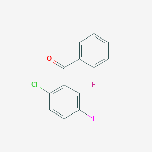 molecular formula C13H7ClFIO B12943177 (2-Chloro-5-iodophenyl)(2-fluorophenyl)methanone 