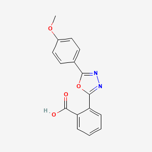 molecular formula C16H12N2O4 B12943200 2-(5-(4-Methoxyphenyl)-1,3,4-oxadiazol-2-yl)benzoic acid CAS No. 56894-46-3